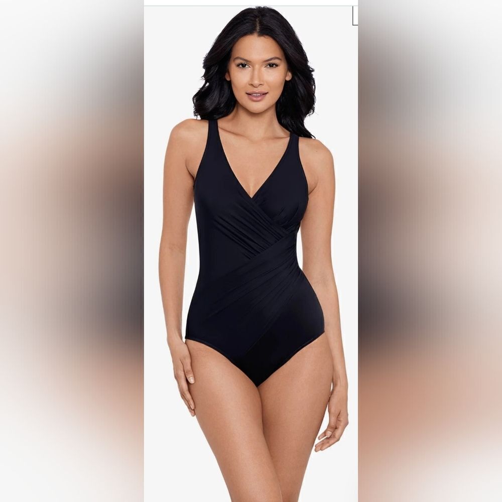 Miraclesuit Oceanus One Piece Swimsuit NWOT Size 10 Black